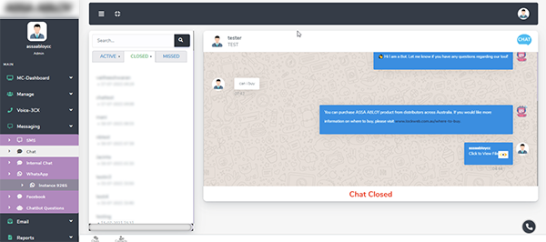 Admin Manual - Chat Filter – Closed Chat