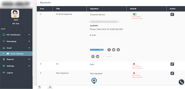 User Manual - Change default-Signature