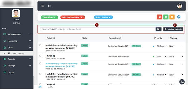 User Manual - Email Ticketing Search