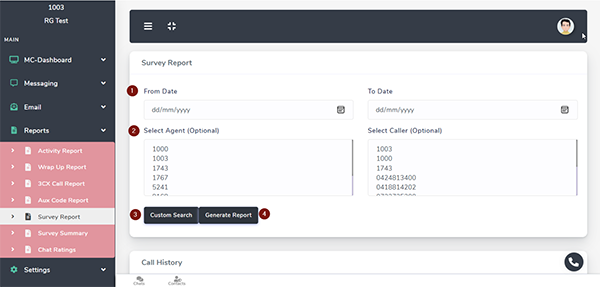 User Manual - Survey Report (Duration, Agent, Caller ID)